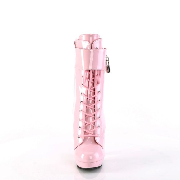 Sultry 1023 Baby Pink Patent 6" Heel 3 Piece Cuff High Heel Ankle Boots - Picture 12 of 13